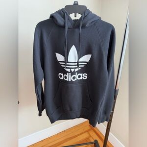 adidas Black Pullover Crewneck with White Trefoil Logo